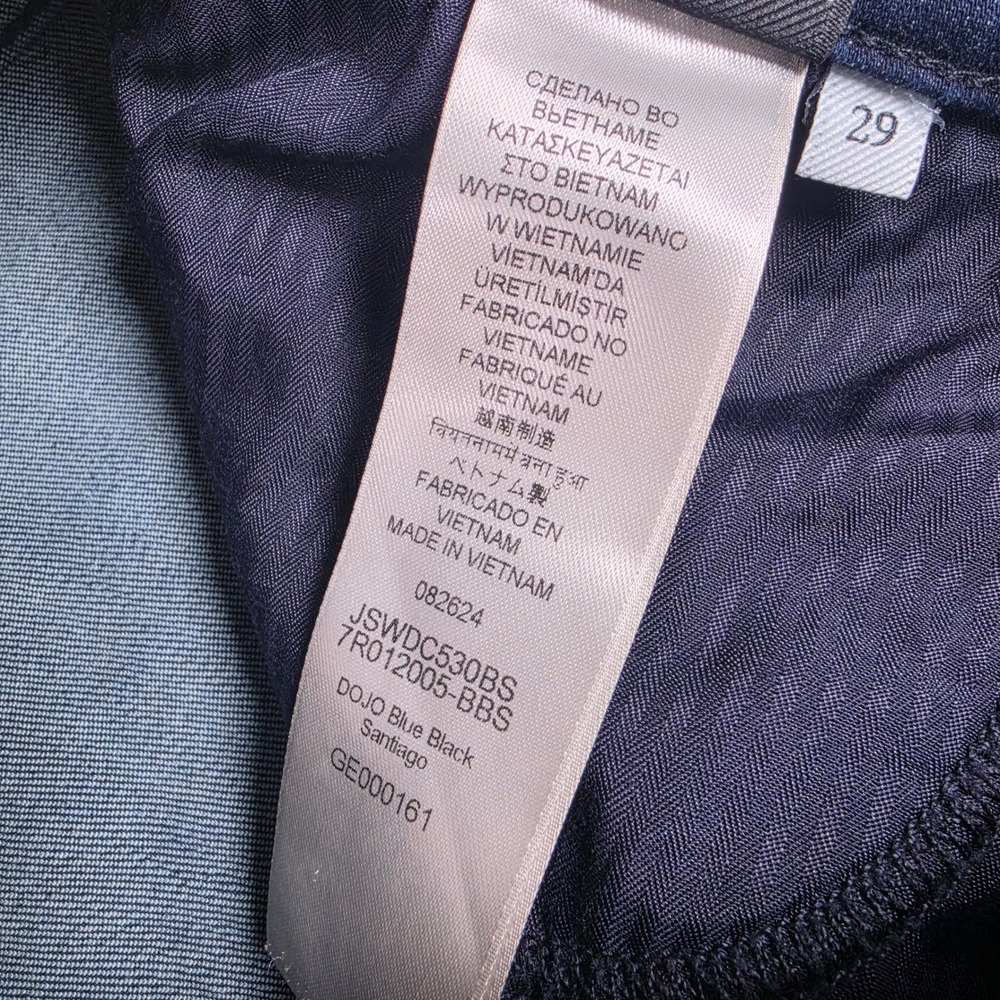 7 For All Mankind Dojo Jeans Womens 29 Blue Black Santiago Flare Leg Mid Rise - Picture 8 of 9